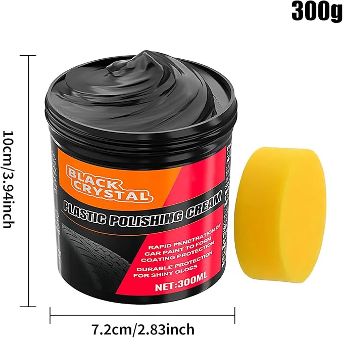 Car Plasti-c Restorer Black | Back to Black Bumpers Restorer | Car Trim Restorers with Sponge | Auto Revitalizing Coating Agent for Autos Seats, Upholstery, Bumpers & Sofas