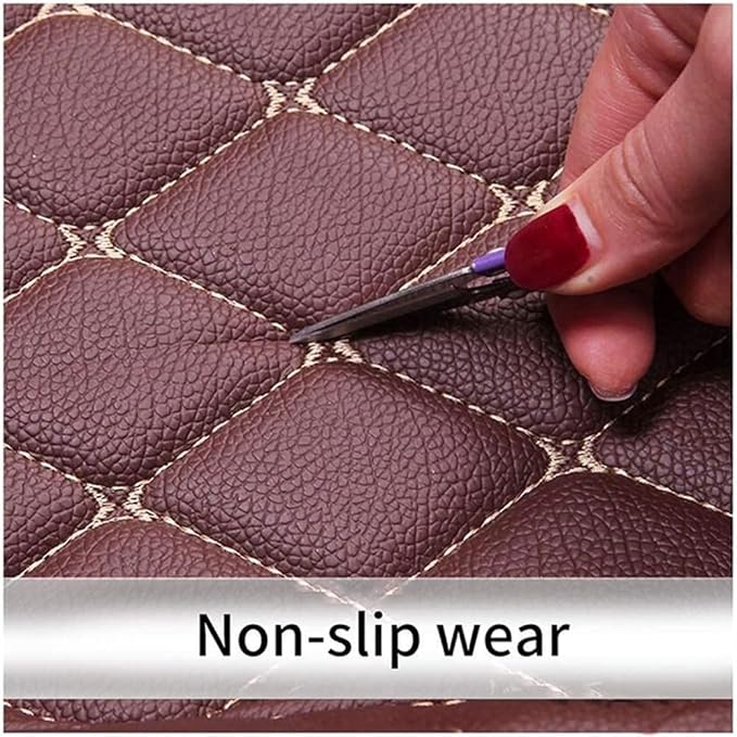 Custom Car Mats All Weather Fit Automotive Floor Mats PU Leather Protector Mat for Most Sedan, SUV, Truck Floor Mats (Black and Orange Side)