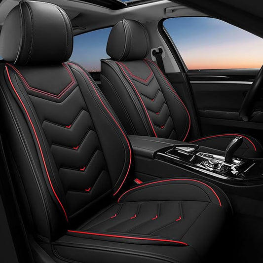 Car Seat Covers Fit for Toyota rav4 2000-2026, Stylish Sport Seat Covers, Waterproof Wear-Resistant Premium Nappa Leather Car Seat Cover.(2 Pcs Front/Black)