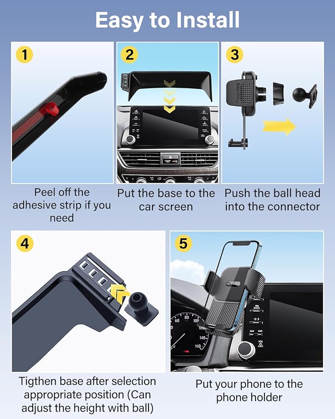 SKYLOTEC Car Phone Holder for Subaru Solterra/Toyota bZ4X 2023 2024 2025 Accessories 8/12.3-Inch Screen Fixed Clip, Automobile Cradles Phone Mount, Cell Phone Base Not Block Air Vent