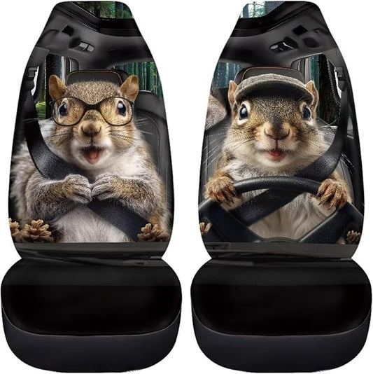 Funny Hamster Car Seat Cover Front Seats Only,Anti-Slip Driver Seat Cover Lightweight Vehicle Cushion Seat Cover Set for SUV Sedan Trucks Vans
