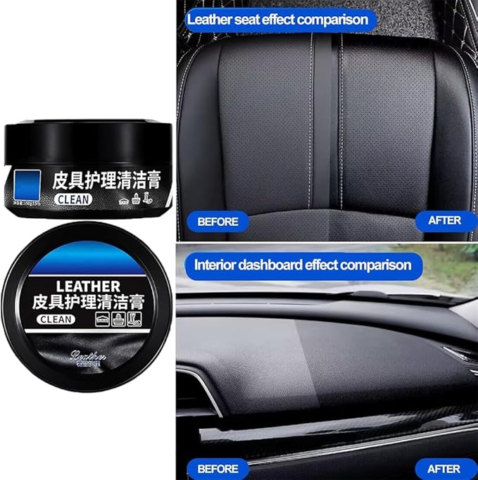 Cleaning and Care Cream & Cleaning Paste for Leather Care, Leather Care Cleaning Paste, Leather Luster Kitm, Car Leather Conditioner Oil Paste (2Pcs)