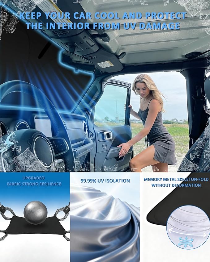 Windshield Sunshade for KIA Sportage NQ5 2018-2022 Sun Shade Car Windshield Accessories Upgrade 4 Layers Blocks UV Rays Custom Fit Sportage 240T Car Window Shades Front Windshield Keep Cool Foldable