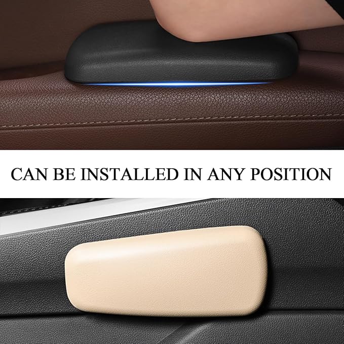 2 PCS Car Elbow Pad Arm Rest, Auto Armrest Cushion Relieves Elbow Fatigue, Automotive Door Armrest Protective Pads Suitable for Most Vehicles, Universal Car Accessories (Black)