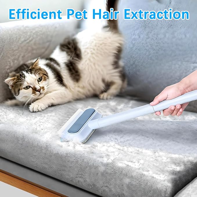 4 in 1 Pet Hair Removal Tool, Multifunctional Pet Hair Remover, Cat and Dog Hair Remover Brush Reusable with 23in Long Handle for Furniture, Couch, Carpet, Clothes