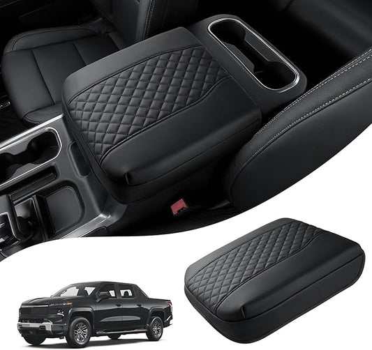 Autorder Center Console Cover for 2019-2026 Chevy Silverado/GMC Sierra Accessories, Tahoe&Suburban&Yukon 2021-2026, Armrest Cover Leather Middle Console Covers Anti-Scratch(Bucket Seat Only)