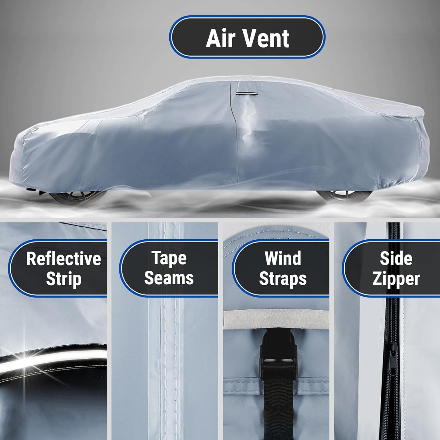 iCarCover Premium Car Cover for 1971-1975 Pontiac Grandville Heavy Duty Waterproof All-Weather Automobiles Custom Fit Indoor Outdoor UV Snow Protection Covers with Straps and Bag