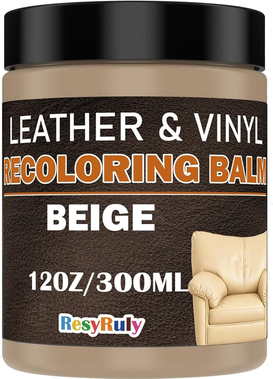 Beige Leather Repair Kit Furniture Vinyl Car Interior Steering Wheel Car Seats Color Restorer Cream Leather Recoloring Balm Fade Better Couch Conditioner Scratch Stain Remover Dye Paint Sofa Fabric