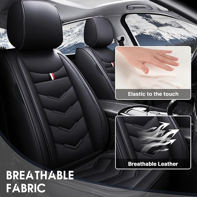 Car Seat Cover for Chevrolet Camaro 2000-2024, Durable Wear Resistant Waterproof Vehicle Cushion Cover, Breathable No Odor Premium Leather Vehicle Seat Covers.(Standard,Black)