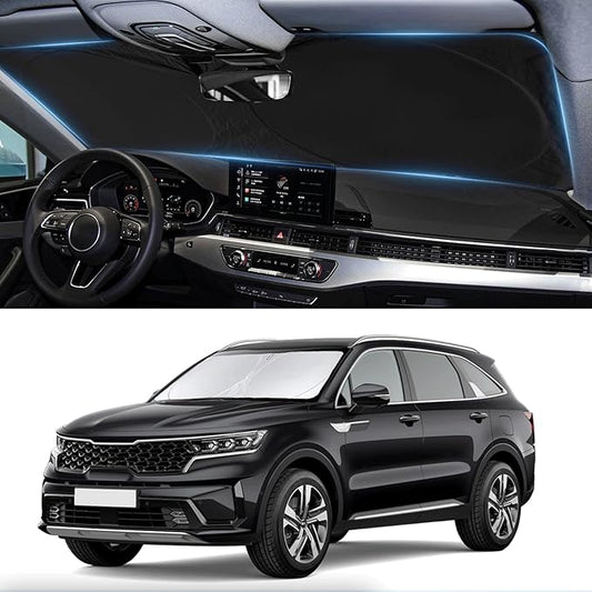 Custom Fit Sorento Windshield Sunshade for 2016-2019 2020 KIA Sorento Front Window Shades Cover for Windshield Sun Visor Protector for Kia Reflector Block Heat and Sun Protection Cooler Accessories