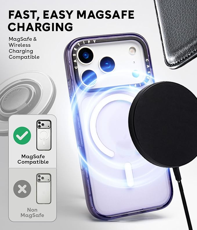 CASETiFY Impact iPhone 17 Case [Slim/Compatible with Magsafe / 8.2 ft. 4X Military Grade Drop Protection] - Donuts - Clear Black