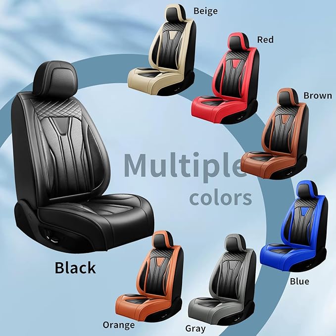 Fit HRV Car Seat Covers Compatible with Honda HRV 2016-2025 2026, Premium Leather Breathable, Wear Resistant, Airbag Compatible, All-Weather Protection & Full Coverage, Full Set Beige&Black