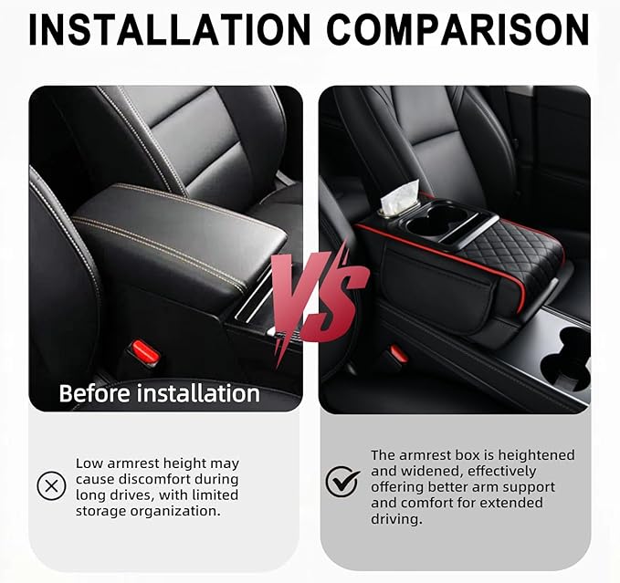 Car Armrest Storage Box for Nissan Hardbody (D21) 1986–1997, Center Console Organizer with Side Pocket, Ergonomic Memory Foam Armrest Cushion, Car Elbow Support Pad,C Brown