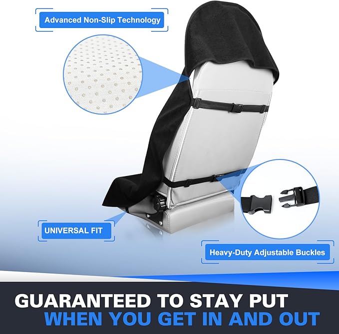ZIMABLUE 1PC Waterproof Towel Car Seat Cover - 525g Heavy Duty 3-Layer Microfiber Sweat Protector for Bucket Seats - Non-Slip Machine Washable Universal Fit for Gym, Yoga, Beach, Pets & Outdoors-Black