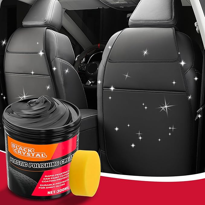 Car Trim Restorer, Car Dashboard Restorer, Cars Restorers Black for Interior & Exterior, 300g Automotive Detailing Supplies Cleaner Paste, Black Cars Scratch Remover for Coating Metal Plating