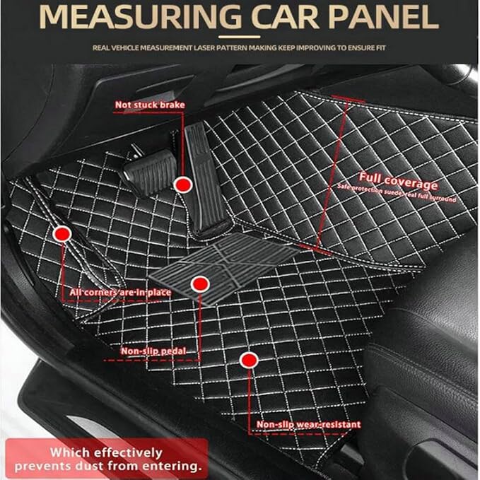 TREGOO All Weather Car Mats Custom Fit Non Slip Floor Mats for 1998-2025 Cars Personalized Leather Protection Pads Suitable for Men Women (Wine red)