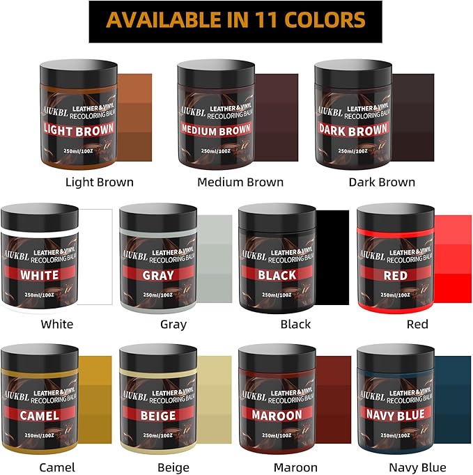 Leather Recoloring Balm, Leather Color Restorer, Leather Restorer for Couches, Leather Scratch Remover, Leather Scratch Repair, Leather Repair Kit for Furniture, Leather Dye (Dark Brown)