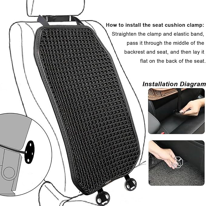 Cool and Breathable 3D air MESH car seat Cushion for Summer, Universal Ventilated Comfortable seat pad, Suitable for sedans, Vans, Pickup Trucks, and SUVs (Black seat cushion-1PCS)