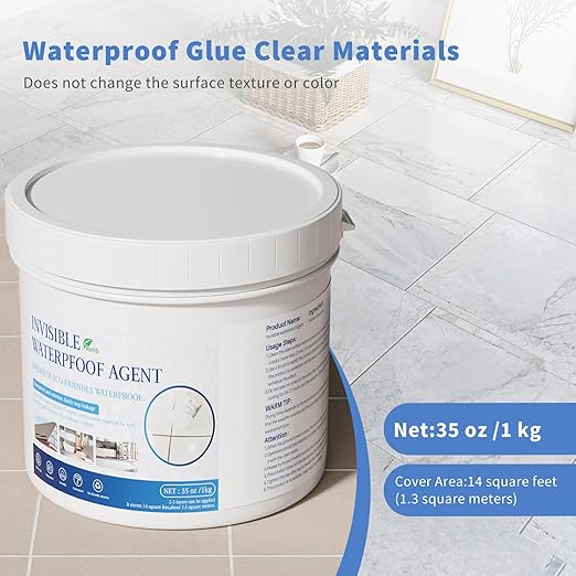 Invisible Waterproof Agent Transparent Repairing Leak Waterproof Adhesive for Roofs, Walls, Bathroom, Shower, Window Sills, Indoor & Outdoor Water Proof Coating 35 Oz