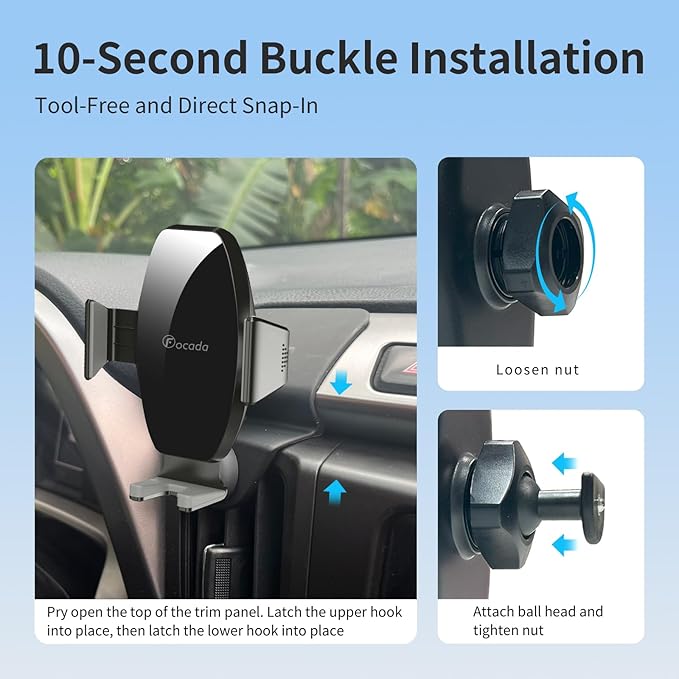 Car Phone Mount Made for Toyota RAV4 2013–2018,Vehicle-Specific Base Dashboard Phone Holder with Upgraded Metal Ball Joint, 360° Rotating Magnetic Car Phone Mount, RAV4 Interior Accessories