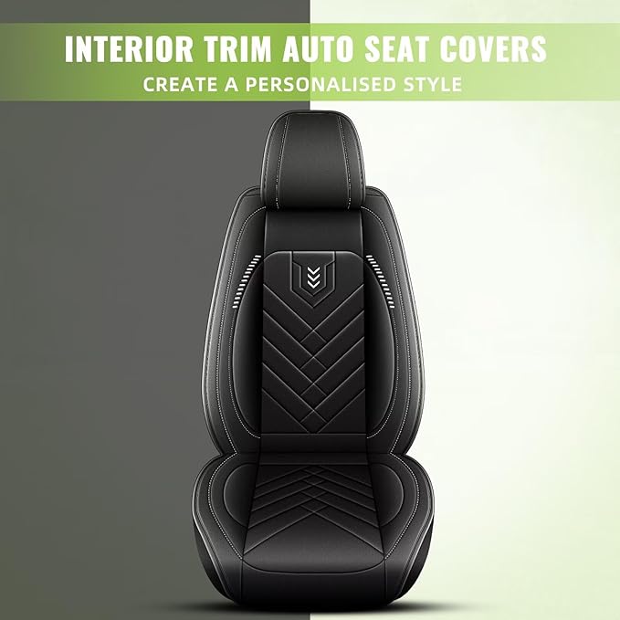 AOMSAZTO Car Seat Covers Fit for Kia Optima 2002-2020 Full Set Premium Seat Covers Waterproof Leather Automotive Seat Cushion Protector Compatible with Airbag(5 Seats,Black)