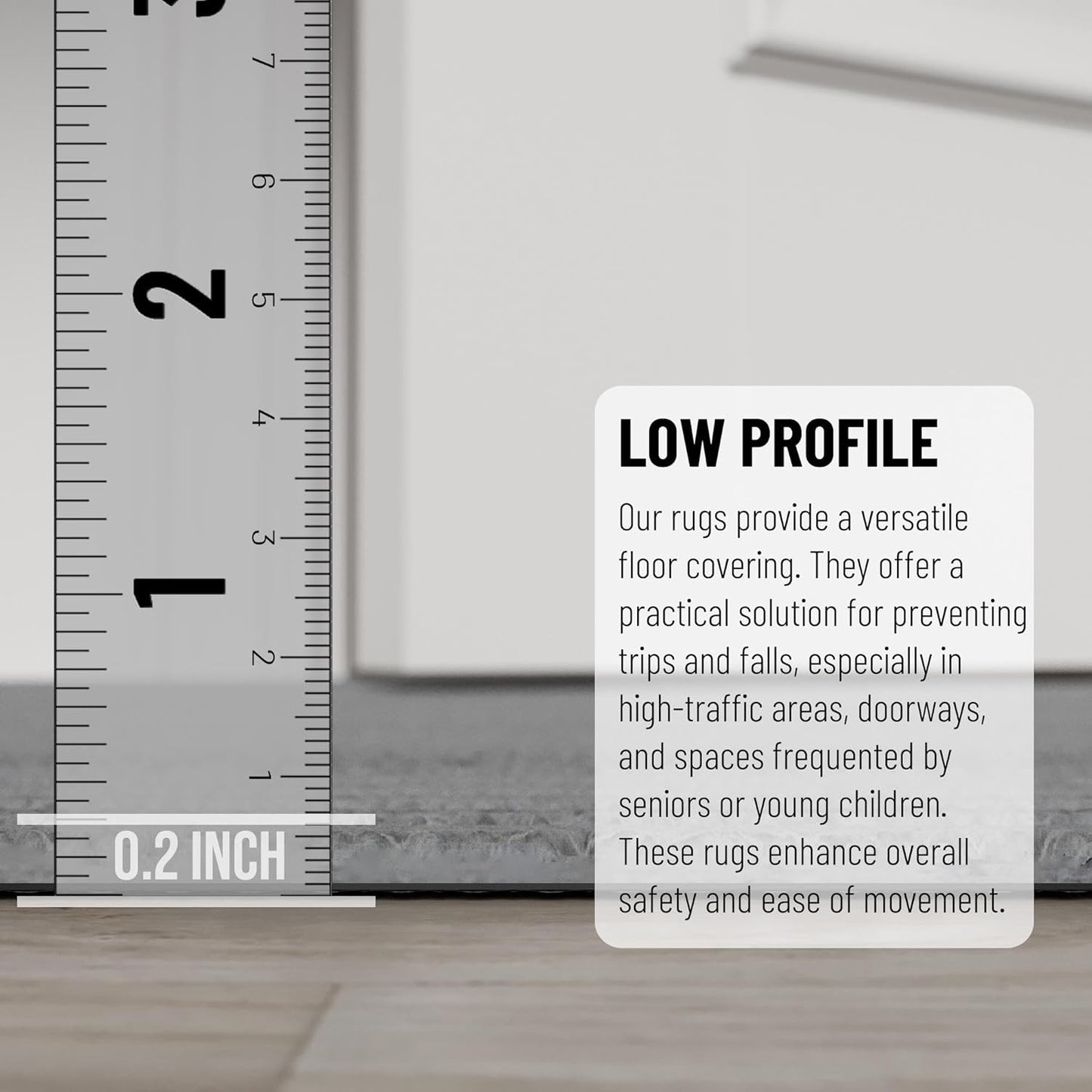 Ottomanson Mud Mat 2' x 4' Entryway Rug - Non-Slip Scraper Doormat for Muddy Paws, Dirt Trapping Indoor/Outdoor Mat for High-Traffic Areas, Kitchen, Garage, Patio, Gray