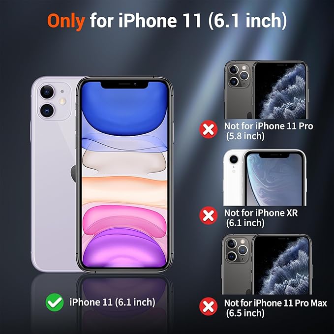 SUPFINE Magnetic for iPhone 11 Phone Case with Screen Protector (Compatible with MagSafe) (Military Grade Drop Protection) Translucent Matte Shockproof Phone Cover,Dark Blue