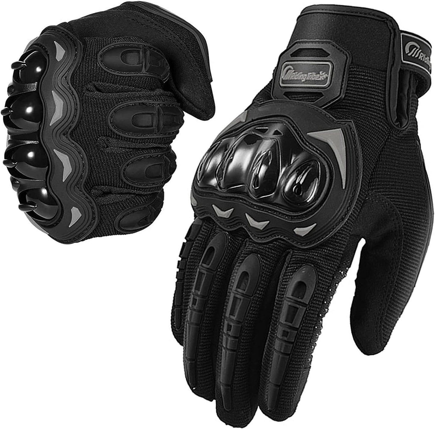 Motorcycle Gloves for Men and Women Full Finger Touchscreen Mountain Dirt Bike Gloves for Powersports BMX ATV MTB Driving Motocross Cycling Gloves(L, Black)