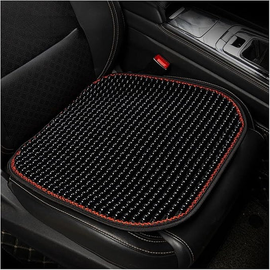 Car Seat Chair Back Cushion for Tesla Model 3 EV Sedan 2025, Wooden Beads Ventilate Mesh Lumbar Brace Strong Durable Relieve Fatigue Summer Interior Accessories,C-Seat pad