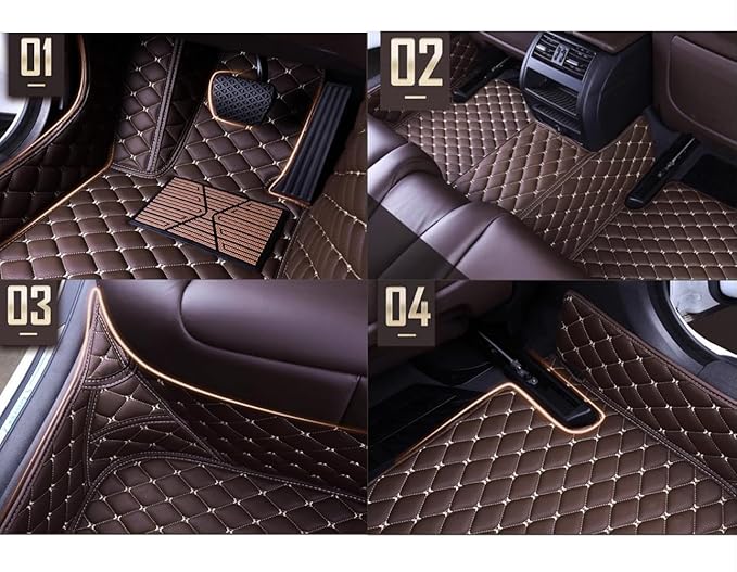 Custom Personalized Floor Mats for Cars，Luxury Full Coverage All Weather Car Floor Mats，Anti-Slip Leather Car Mat Set ，Custom Floor Mats for 99% of Cars, Trucks & SUVs (3D Pink and Black)