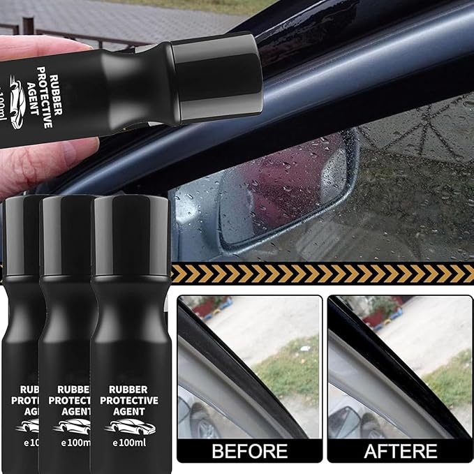 Car Rubber Seal Protectant - Gummi Pflege, Car Door Rubber Seal Protectant Strip Lubrication, Black Plastic Car Trim Restorer, Window Track Lubricant, Use on Car Door, Window, Trunk Seals (2)