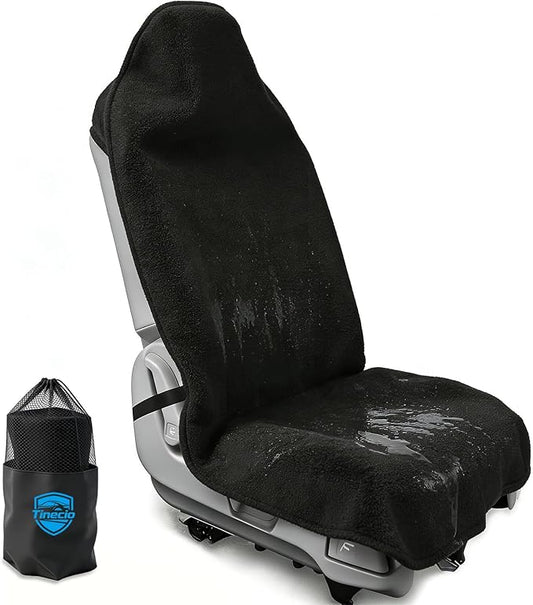 Waterproof Towel Car Seat Cover - Sweat-Wicking Post-Workout Seat Protector for Athletes, Gym, Yoga, Beach - Non-Slip, Machine Washable, Universal Fit Front Seat Mat