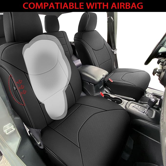 AOMSAZTO Seat Covers for Jeep Wrangler 2-Door 2013-2017 - Wrangler JK 2-Door Full Set - Front & Rear Seat Covers