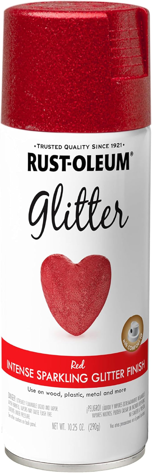Rust-Oleum 268045 Specialty Glitter Spray Paint, 10.25 Oz, Red