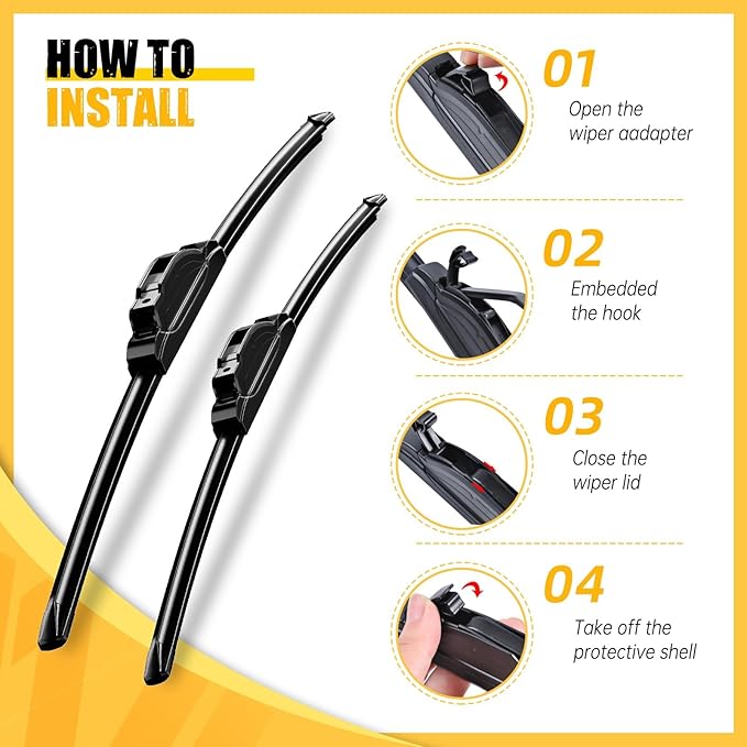 MIKKUPPA 22"+22"+12" Windshield Wipers Replacement for 2015-2020 Chevrolet Suburban Tahoe Cadillac Escalade - Front & Rear Wiper Blades with Rear, All Season Wiper Blades Set, U/J Hook (Pack of 3)