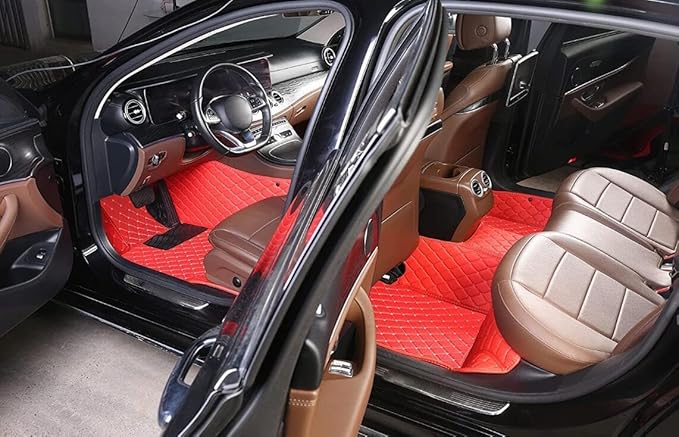 Custome Car Mats Accessories All Weather Floor mats Compatible with Automotive Floor Mats Passenger car mats (Brown)
