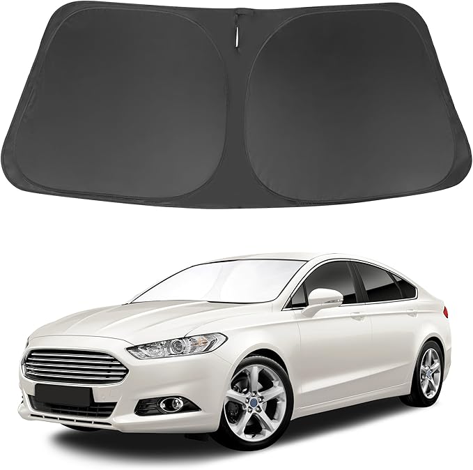 Windshield Sun Shade Window Sun Visor Protector Custom Fit 2013-2021 Ford Fusion Accessories Foldable Sunshade Sun Blocker Keeps Car Cool