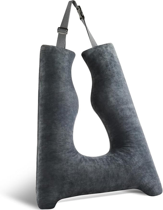 Car Pillow for Kids Travel Pillow with Adjustable Strap,Children Neck Pillow for Car Headrest to Support Head and Body Road Trip Essentials (Grey)