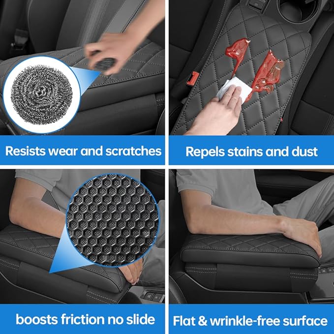 Civic Center Console Cover/Pad Fit 2022 2023 2024 2025 2026,Faux Leather Honda Civic Armrest mat,Posture Improving Support Cushion,Protector Console,Waterproof, Wear-Resistant,Flame-Retardant