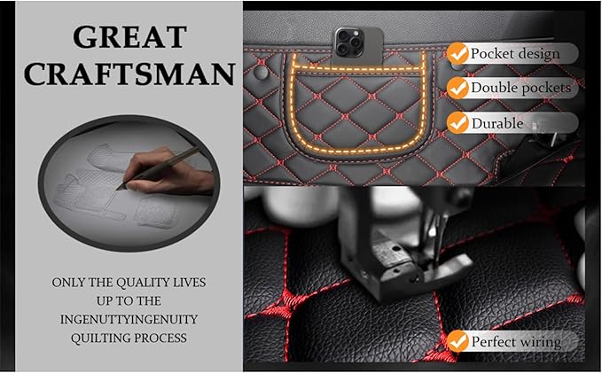 Yaruicar Custom Personalized Floor Mats for Cars Luxury Full Coverage All Car Floor Mats Anti-Slip Leather Car Mat Set Trucks & SUVs Trucks Automotive Floor Mats Liners (Coffer)