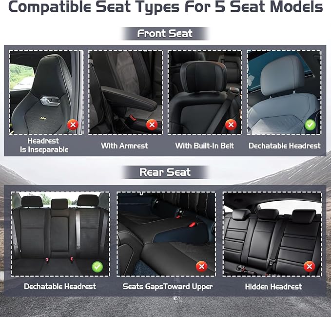 Truck Seat Covers for Ford Bronco 2021-2026, Waterproof Premium Leather Full Coverage Car Seat Cover, Muscle Sport Style Auto Interior Seat Cover Sets (Full Set/Black)