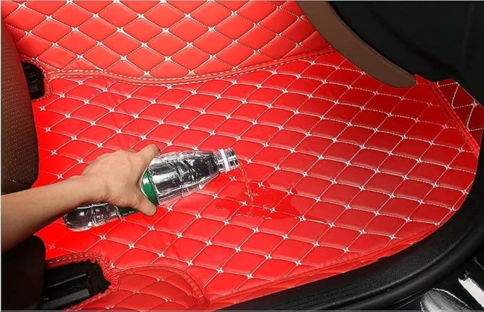 Custom Personalized Floor Mats for Cars，Luxury Full Coverage All Weather Car Floor Mats，Anti-Slip Leather Car Mat Set ，Custom Floor Mats for 99% of Cars, Trucks & SUVs (Brown 3D)