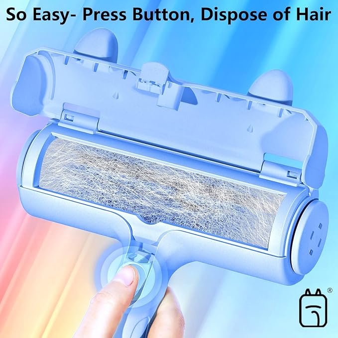 ACE2ACE Pet Hair Removal Tool, Lint Roller Brush for Cats and Dogs, Reusable Self Clean Pet Fur Remover, Pet Hair Remover for Laundry, Carpet, Furniture, Couch, Sofa and Bedding (Blue)