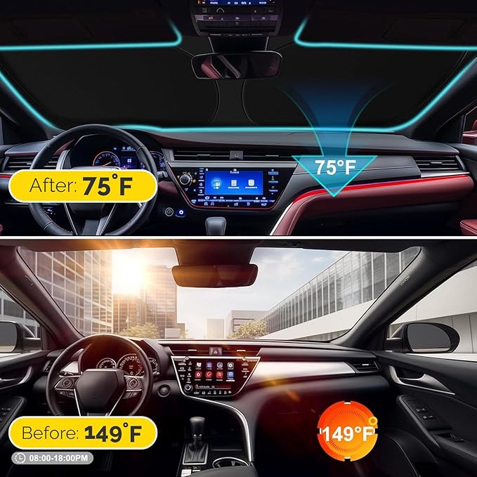Car Windshield Sun Shade Compatible with 2020 2021 2022 2023 2024 2025 2026 Kia Telluride Accessories Foldable Front Window Sunshade Custom Windshield Cover Sun Visor