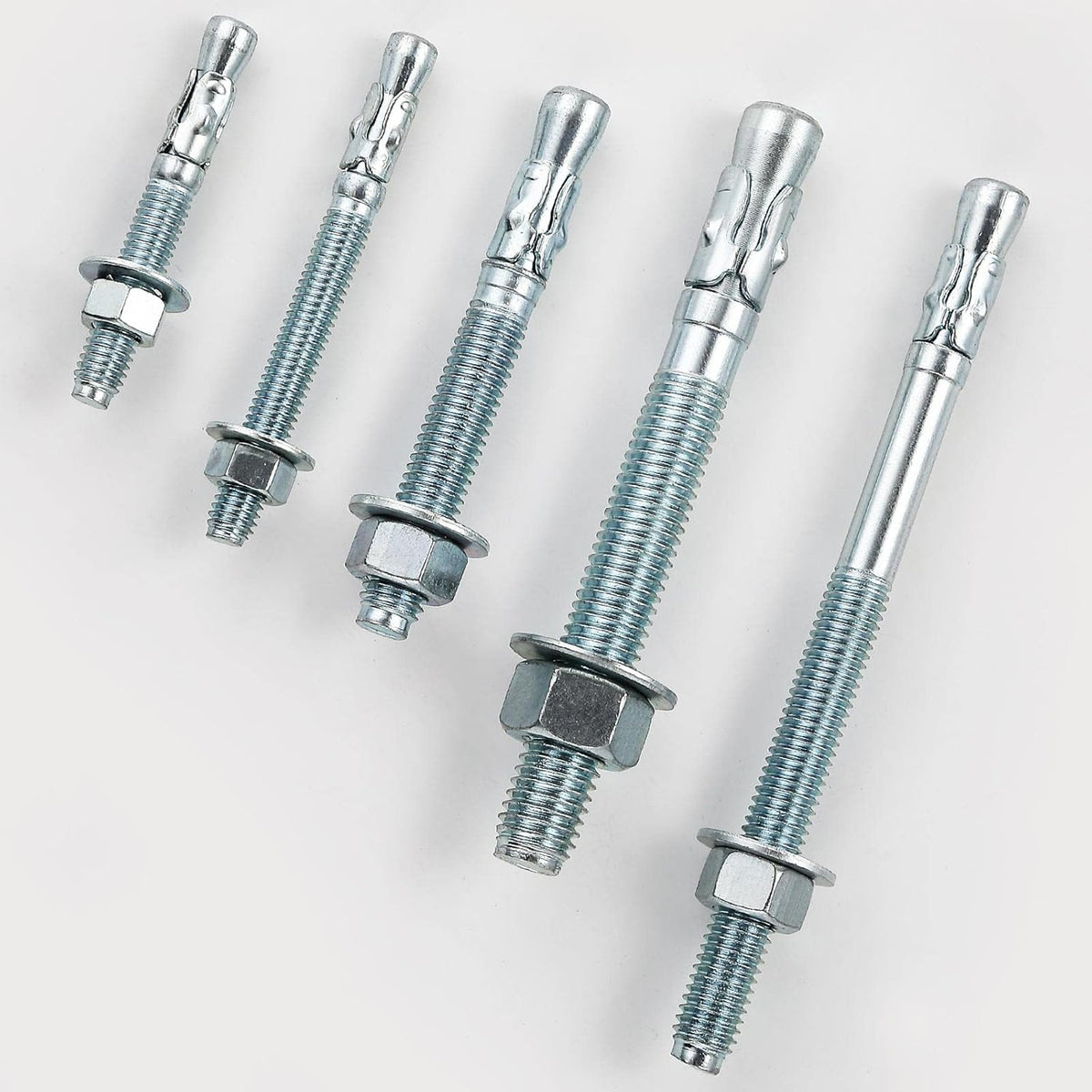 1/2x4-1/4 30Pcs Inch Standard Fasteners for Heavy-Duty Zinc Wedge Anchors for Cement and Concrete