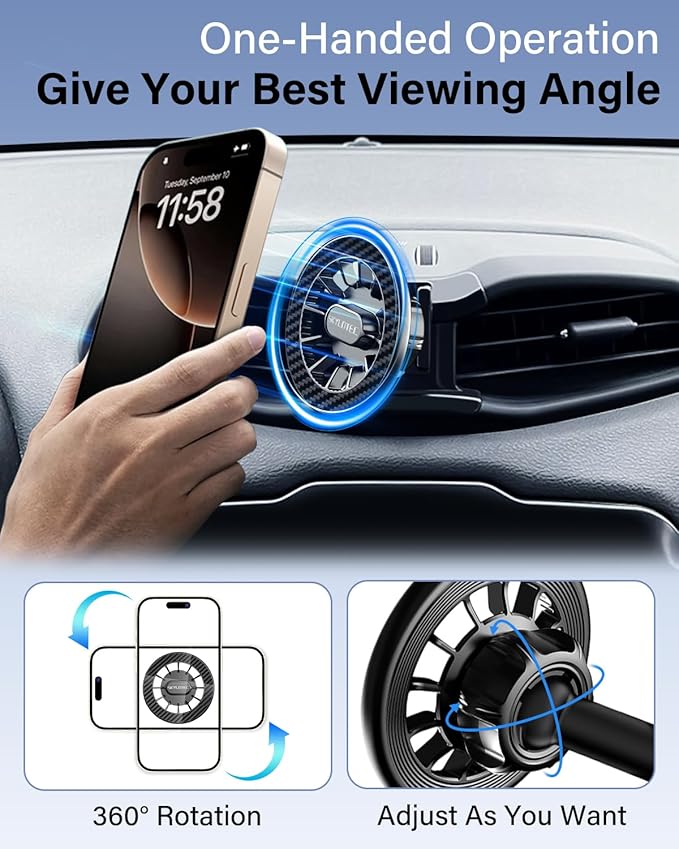 Car Phone Mount for Toyota Corolla 2020-2025/Corolla Cross Hybrid Hatchback 2022-2025 Accessories Automobile Cradles Magnetic Phone Holder Compatible with MagSafe, Strong Magnets Cell Phone Base