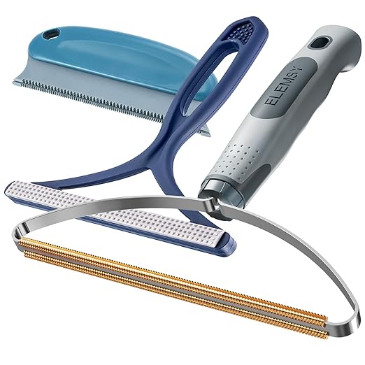 Pet Hair Removal Tools (3-Pack), Dog Cat Hair Remover Pro, Lint Shaver Cleaner, Fur Removal Carpet Scraper, Fuzz Hairball Brush for Carpet, Car Mat, Clothes, Couch, Pet Bed, Cat Tree, Furniture