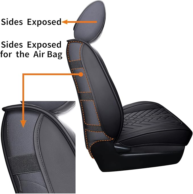 Tomatoman Tacoma Car Seat Covers Compatible with Toyota Tacoma Truck 2005-2024 2025 2026 Access Crew Double Cab TRD Sport Offroad Limited SR5 V6 Cushions(Full Set/Black)