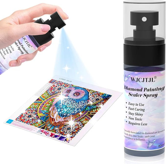Upgraded Diamond Painting Sealer Spray - 30 Minutes Quick Dry Diamond Art Sealer Glue, Keep Diamond Art Fixed and Shiny, Diamond Art Accessories and Tools, Easy to Use, No Brush Needed (1 Pack)