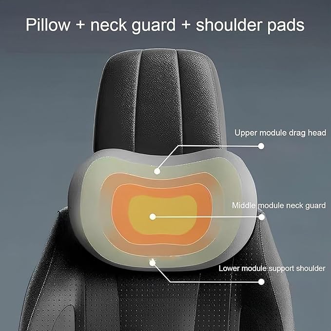 Headrest Lumbar Pillows Car Seat for Honda HRV CRV CRZ BRV 2001-2025, Ergonomic Neck Back Support Cushion, Comfortable Breathable Washable Cover, Memory Foam, Blue